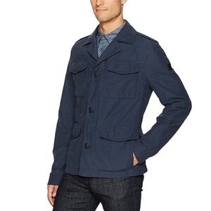 Hugo Boss Orange Oricky Field Jacket Military Chore Coat Fall Casual Blue Sz 42R